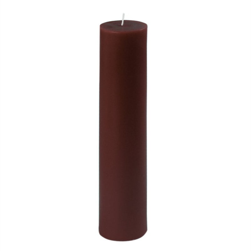 Jeco 2 x 9 Inch Brown Pillar Candle - Image 1